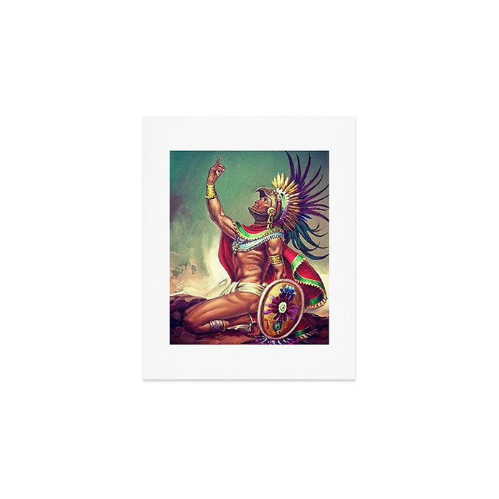 Caballero Aguila Aztec Scout Portrait painting Art Print Gallery Image 1