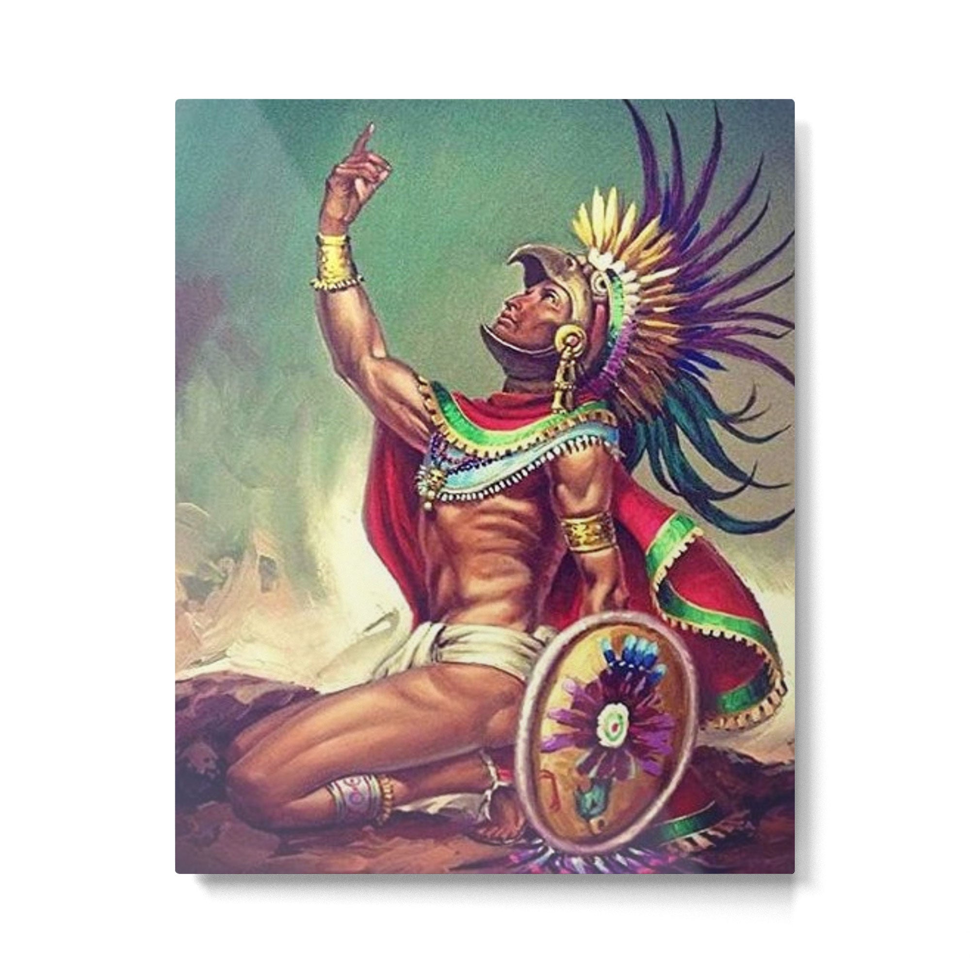 Caballero Aguila Aztec Scout Portrait painting Metal Print Gallery Image 6