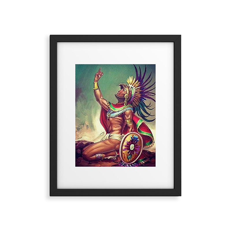 Caballero Aguila Aztec Scout Portrait painting Framed Art Print Gallery Image 6