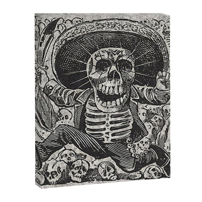 Calavera Oaxaqueña - Día de los Muertos - Mexican Day of the Dead by Jose Guadalupe Posada Canvas Print Gallery Image 1