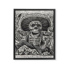 Calavera Oaxaqueña - Día de los Muertos - Mexican Day of the Dead by Jose Guadalupe Posada Framed Canvas Print Gallery Image 6