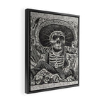 Calavera Oaxaqueña - Día de los Muertos - Mexican Day of the Dead by Jose Guadalupe Posada Framed Canvas Print Gallery Image 2