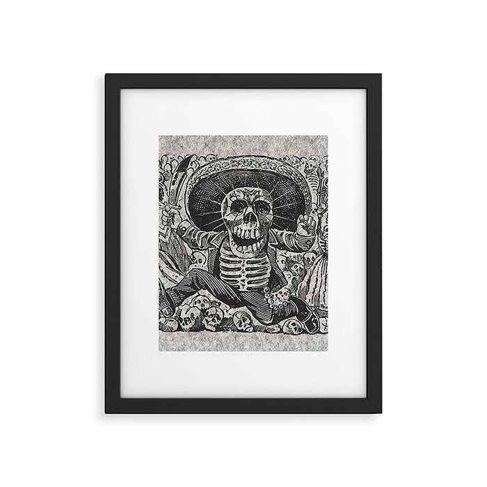 Calavera Oaxaqueña - Día de los Muertos - Mexican Day of the Dead by Jose Guadalupe Posada Framed Art Print Gallery Image 1