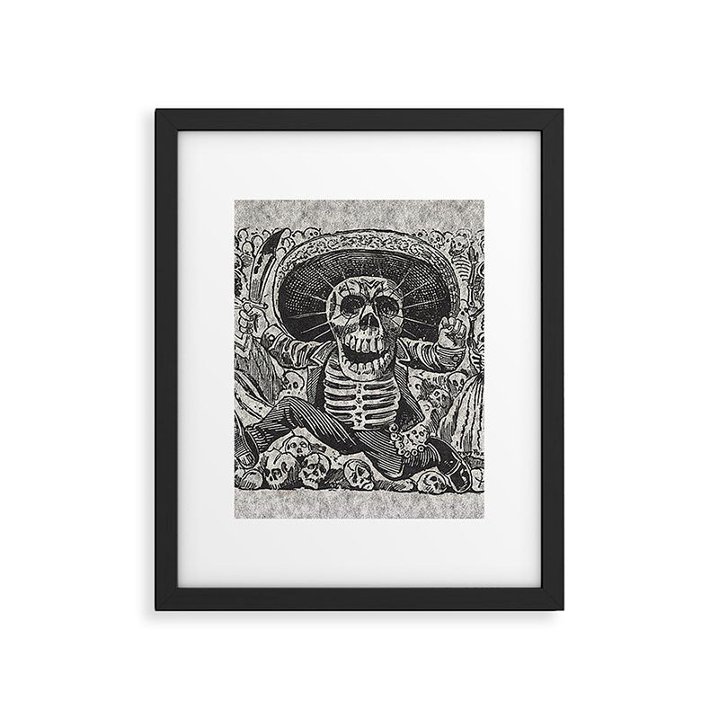 Calavera Oaxaqueña - Día de los Muertos - Mexican Day of the Dead by Jose Guadalupe Posada Framed Art Print Gallery Image 5