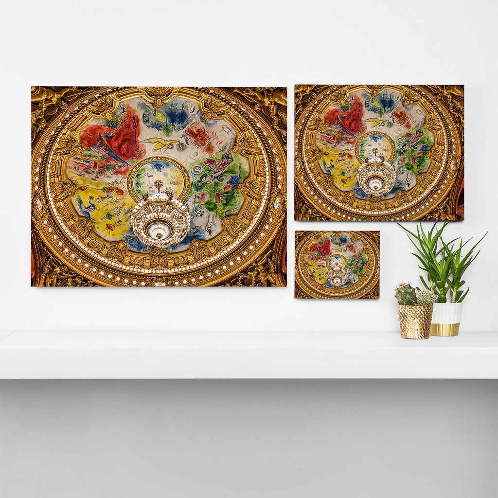 Ceiling Mural of the Palais Garnier Opera House, Paris, France color photograph - photography by  Marc Chagall  Canvas Print Gallery Image 3