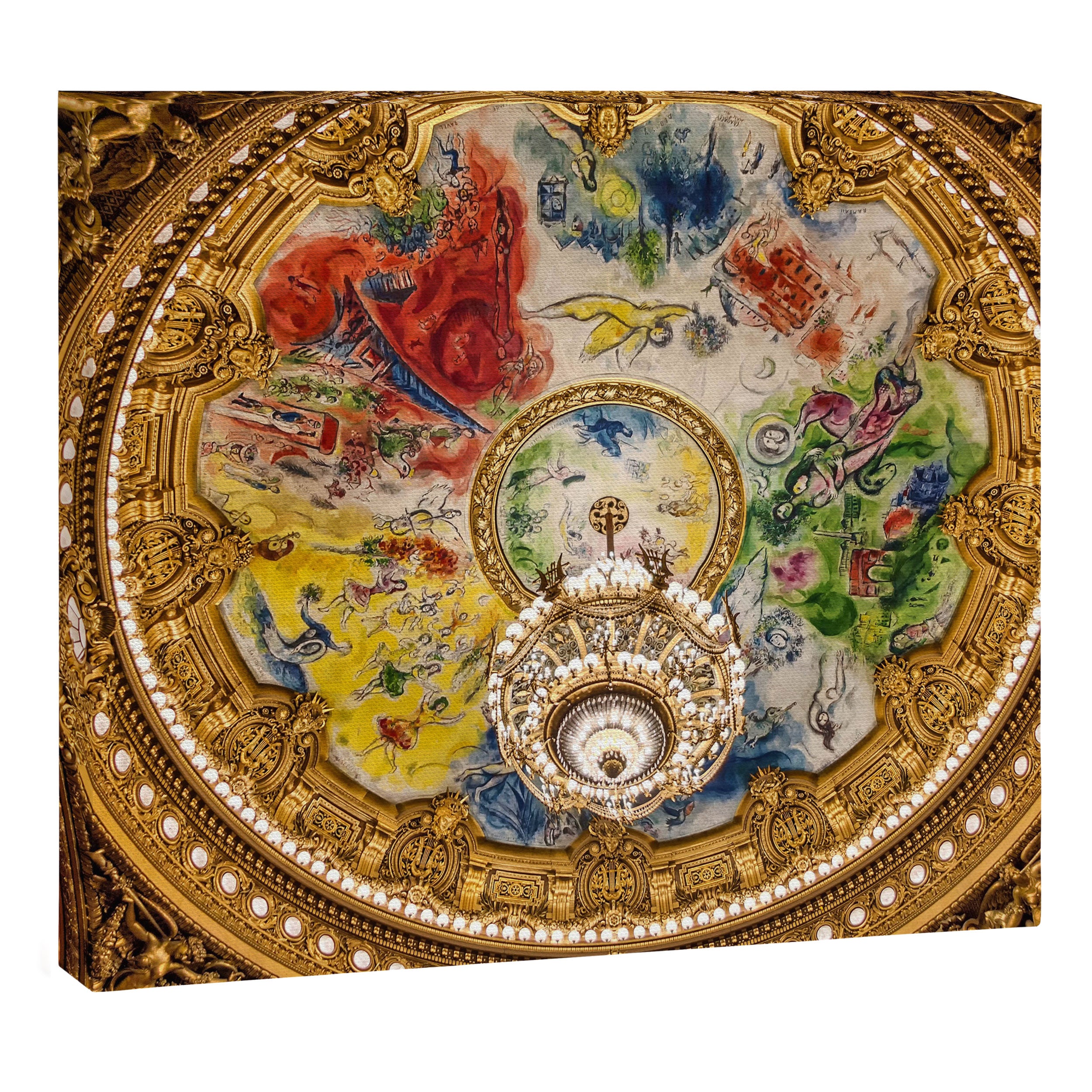 Ceiling Mural of the Palais Garnier Opera House, Paris, France color photograph - photography by  Marc Chagall  Canvas Print Gallery Image 3
