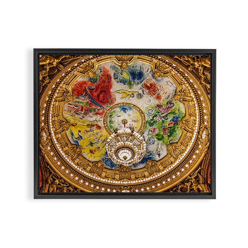 Ceiling Mural of the Palais Garnier Opera House, Paris, France color photograph - photography by  Marc Chagall  Framed Canvas Print Gallery Image 3