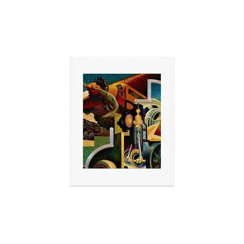 Classical Masterpiece - Instruments of Power - Train, Airplane, Steam by Thomas Hart Benton Art Print Gallery Image 1