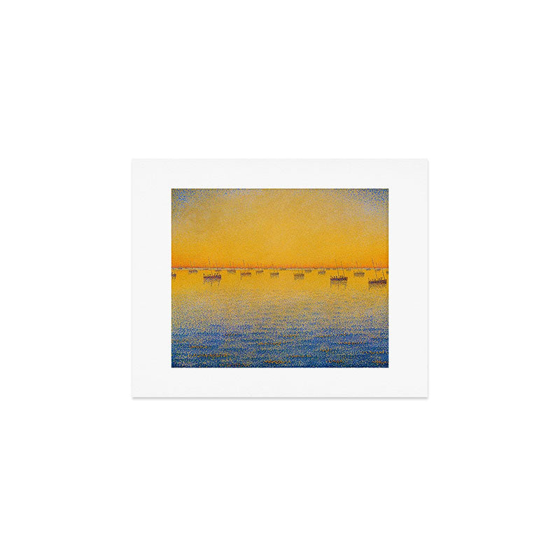 Classical Masterpiece 'Setting Sun and Boats' by Paul Signac Art Print Gallery Image 1