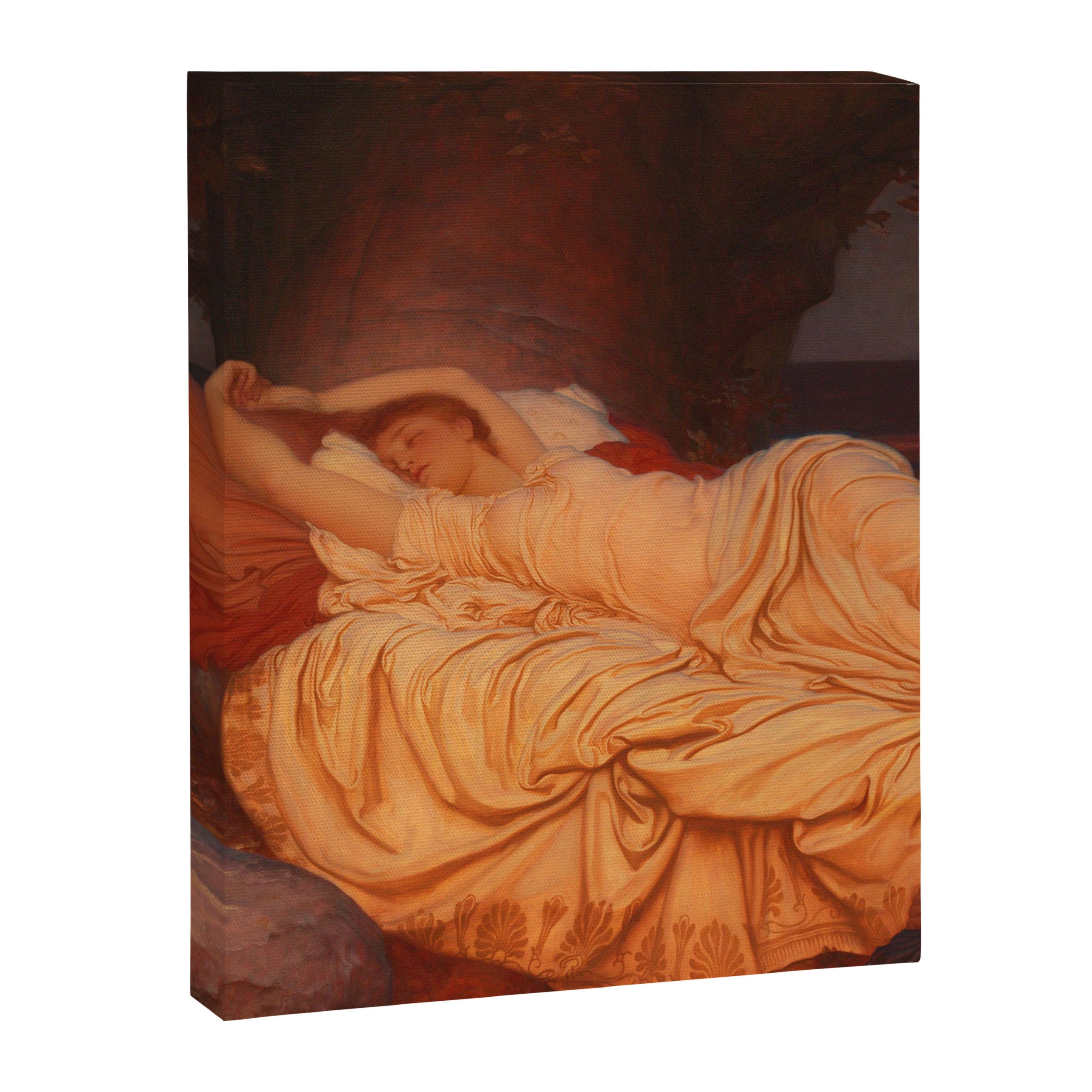 Cymon and Iphigenia, sleeping beauty female portrait painting by Frederic Leighton Canvas Print Gallery Image 8