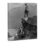 Eagle's Lookout, Blackfoot tribe members, Glacier Park, Montana, 1913 black and white photography Canvas Print Gallery Image 8
