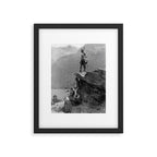 Eagle's Lookout, Blackfoot tribe members, Glacier Park, Montana, 1913 black and white photography Framed Art Print Gallery Image 6