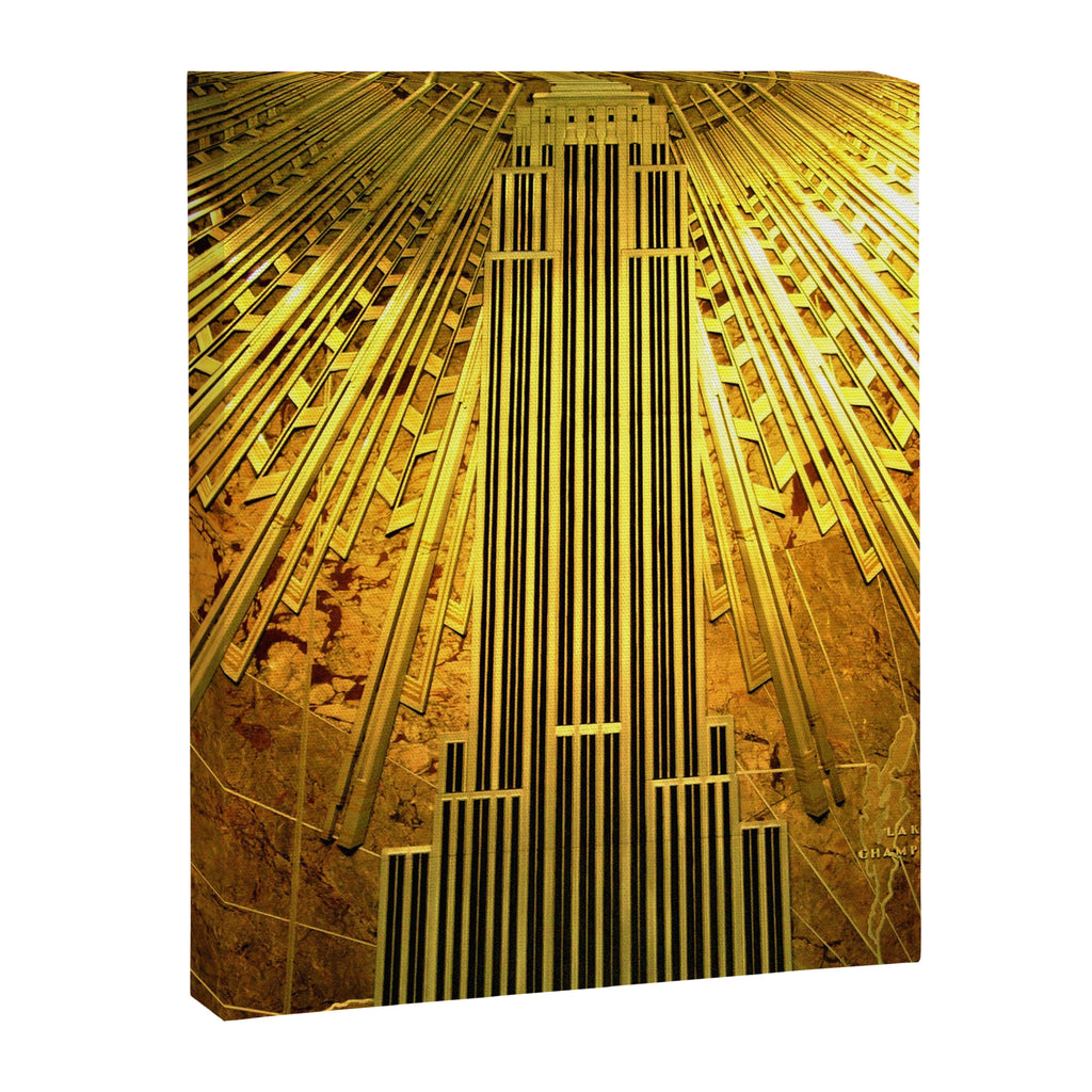 Empire State Building Lobby Art-Deco Sunburst Portrait Canvas Print Gallery Image 8