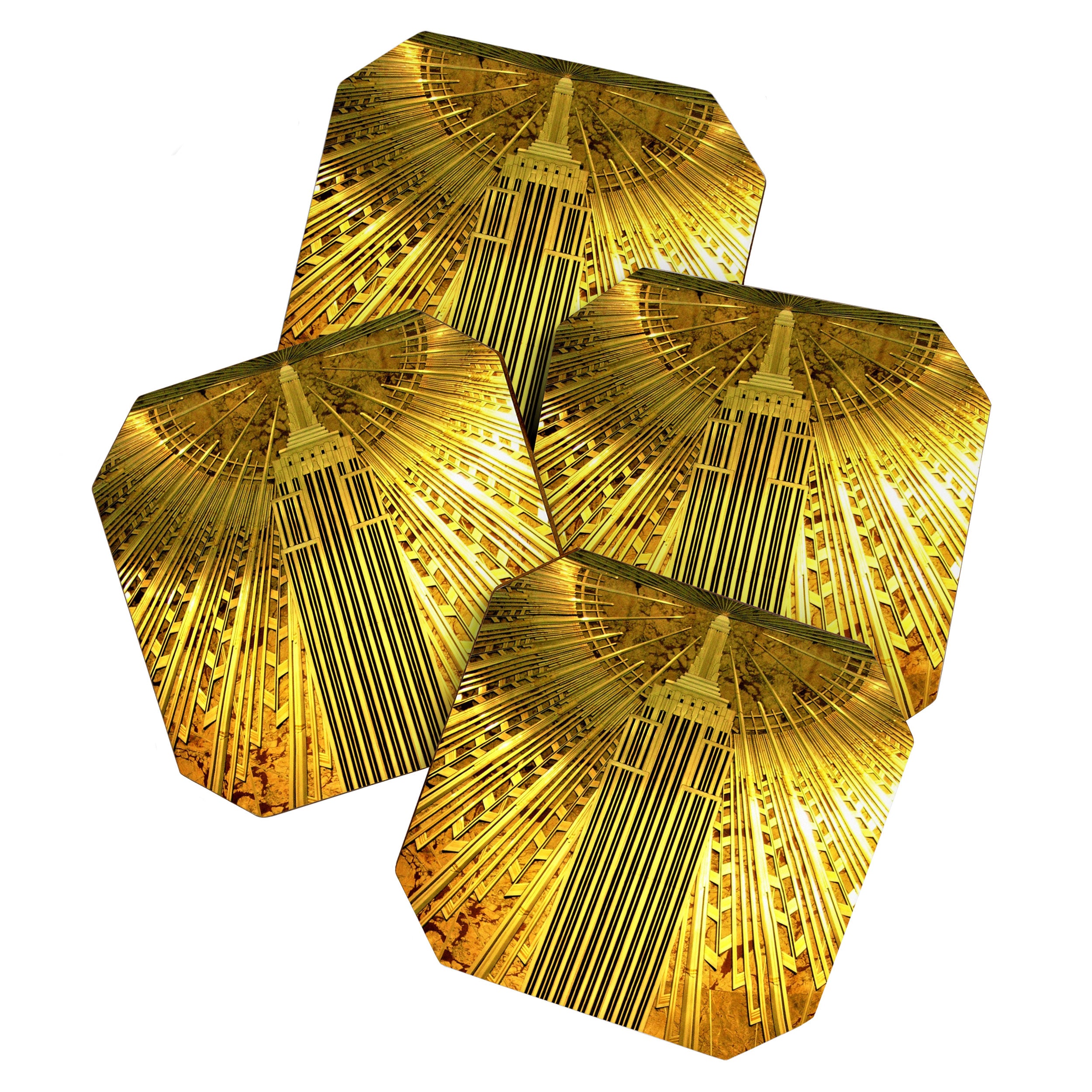 Empire State Building Lobby Art-Deco Sunburst Portrait Coaster Gallery Image 1
