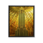 Empire State Building Lobby Art-Deco Sunburst Portrait Framed Canvas Print Gallery Image 8