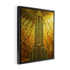 Empire State Building Lobby Art-Deco Sunburst Portrait Framed Canvas Print Gallery Image 2