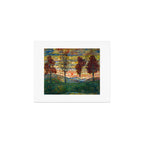 Four Trees with Red Leaves at Sunrise landscape painting by Egon Schiele Art Print Gallery Image 1