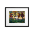Four Trees with Red Leaves at Sunrise landscape painting by Egon Schiele Framed Art Print Gallery Image 4