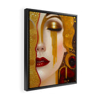 Freya's Tears - Starry Night (Golden Tears) portrait painting by Gustav Klimt Framed Canvas Print Gallery Image 2