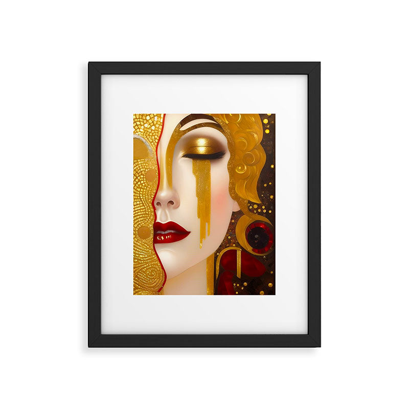 Freya's Tears - Starry Night (Golden Tears) portrait painting by Gustav Klimt Framed Art Print Gallery Image 5