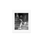 Funny Einstein in Fuzzy Slippers Classic Black and White Satirical Photography - Photographs Art Print Gallery Image 1