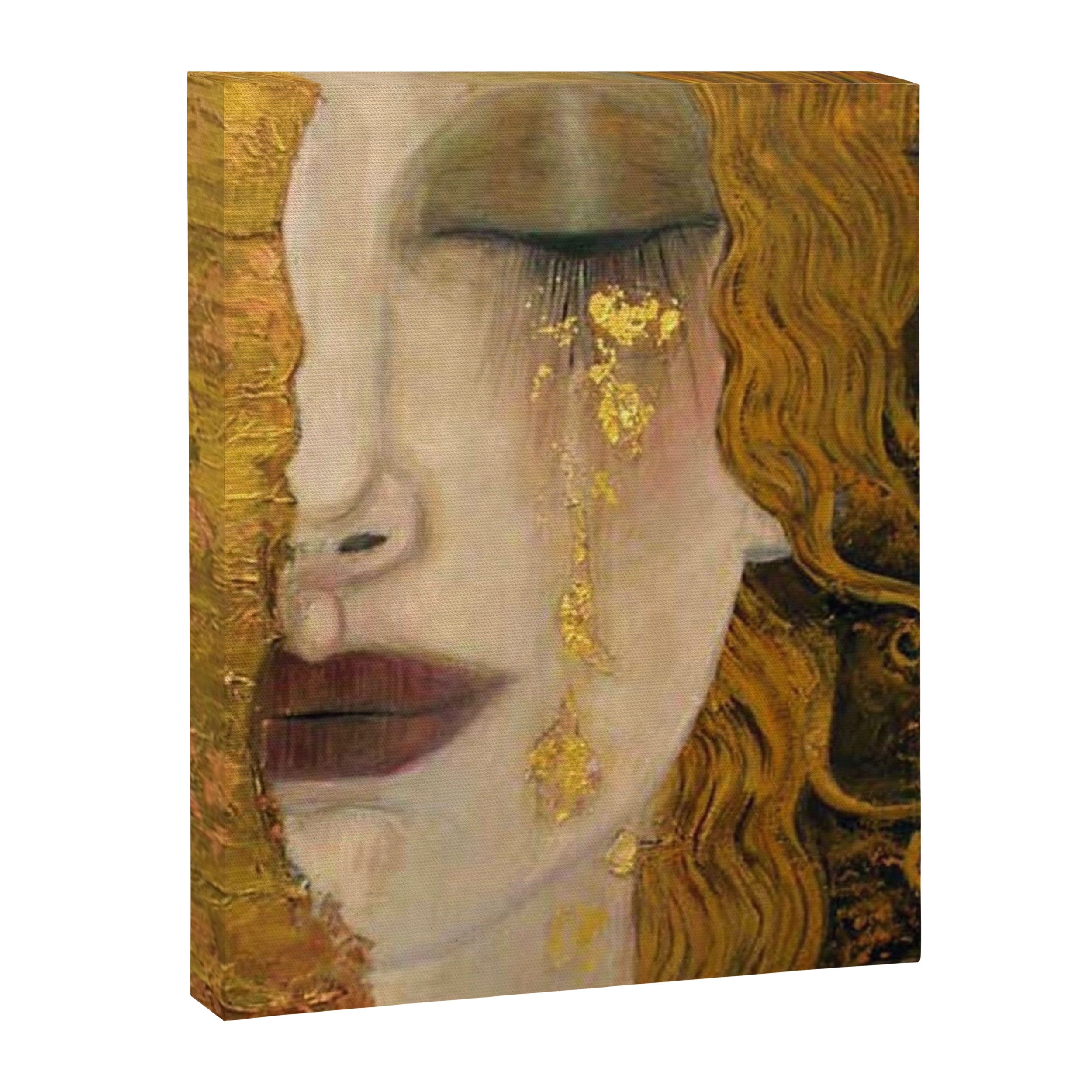Golden Tears (Freya's Heartache) portrait painting by Gustav Klimt Canvas Print Gallery Image 8