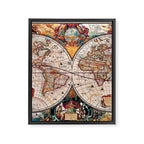 Gorgeous Old World Geographical Map Framed Canvas Print Gallery Image 6