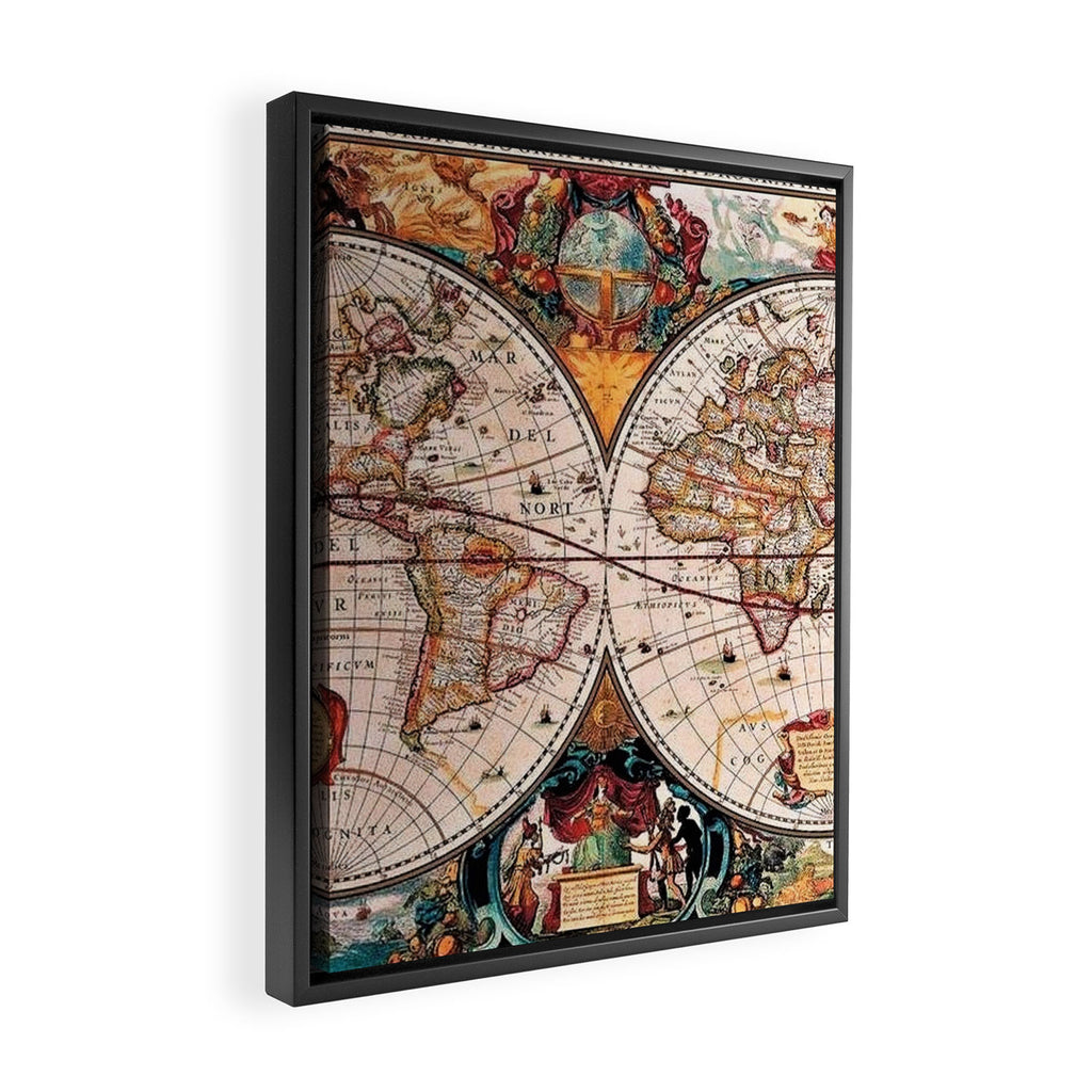Gorgeous Old World Geographical Map Framed Canvas Print Gallery Image 2