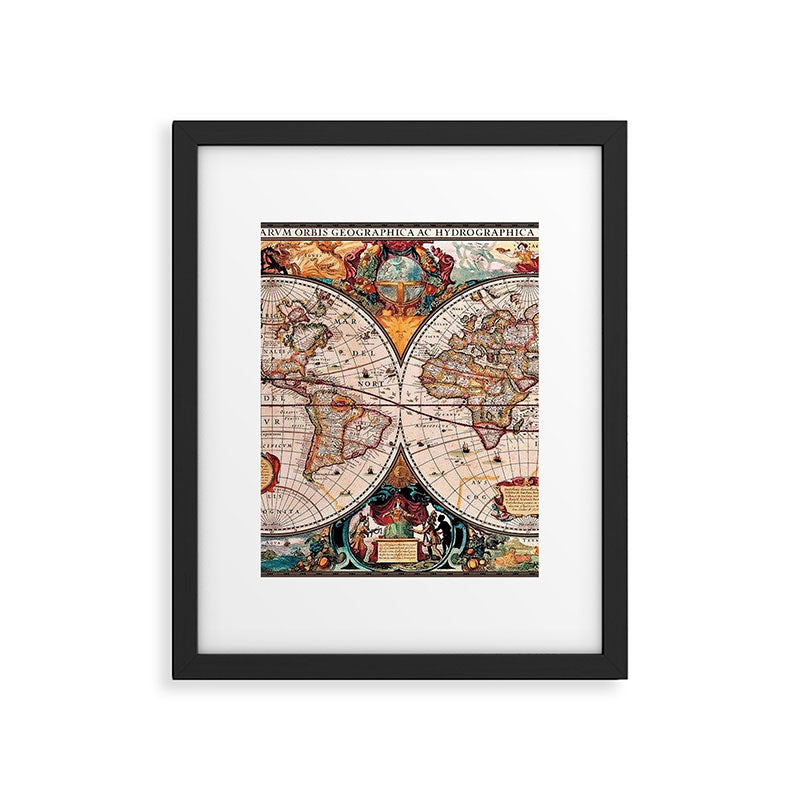 Gorgeous Old World Geographical Map Framed Art Print Gallery Image 5