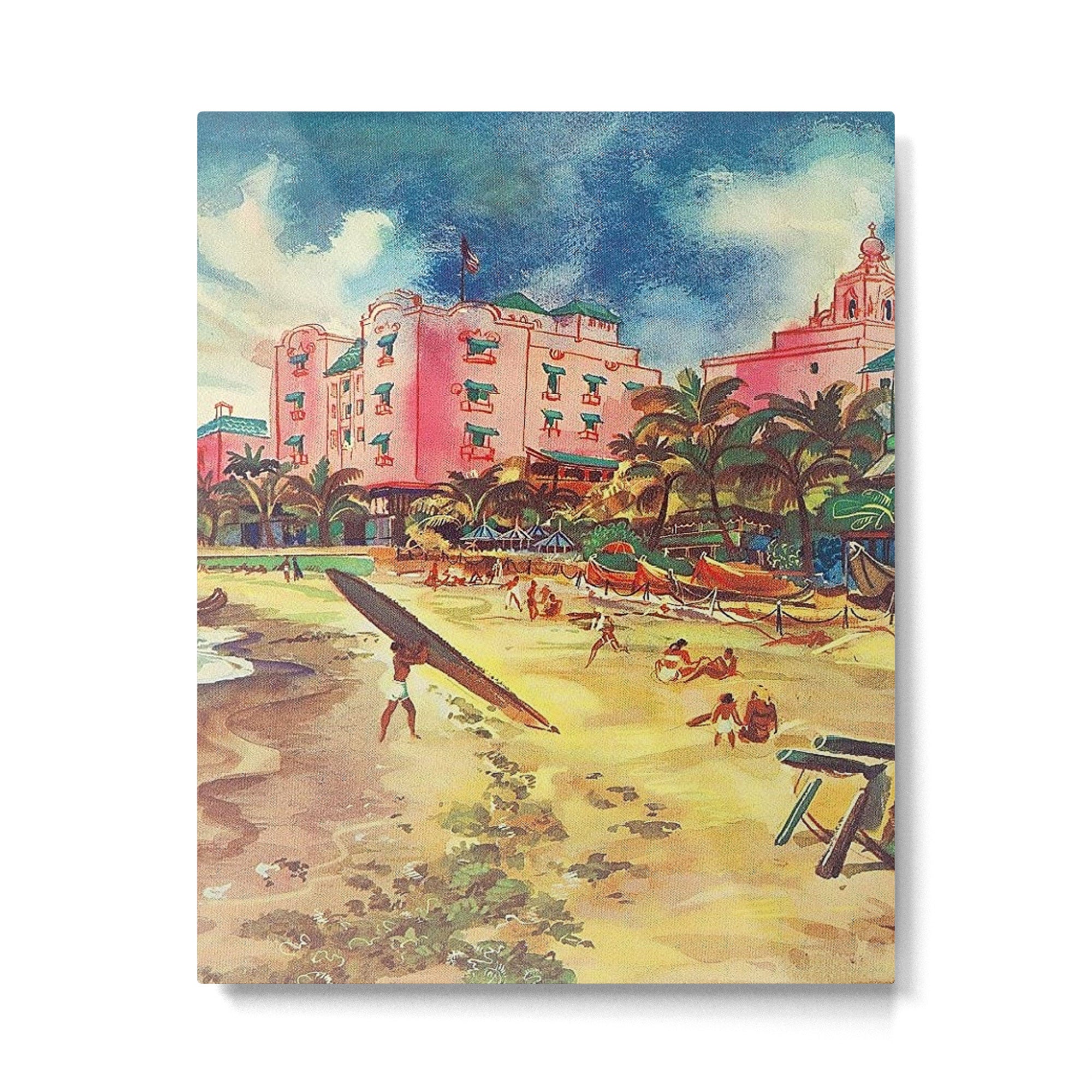 Hawaii's Famous Waikiki Beach landscape painting Metal Print Gallery Image 4