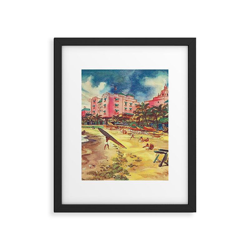 Hawaii's Famous Waikiki Beach landscape painting Framed Art Print Gallery Image 5