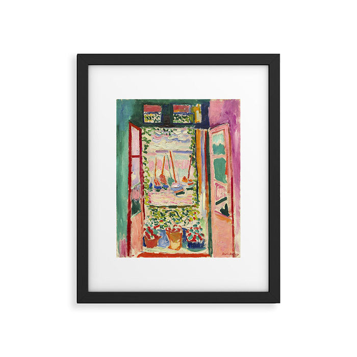 Henri Matisse's Open Window, Collioure 1905 French Riviera portrait nautical painting masterpiece Framed Art Print Gallery Image 1