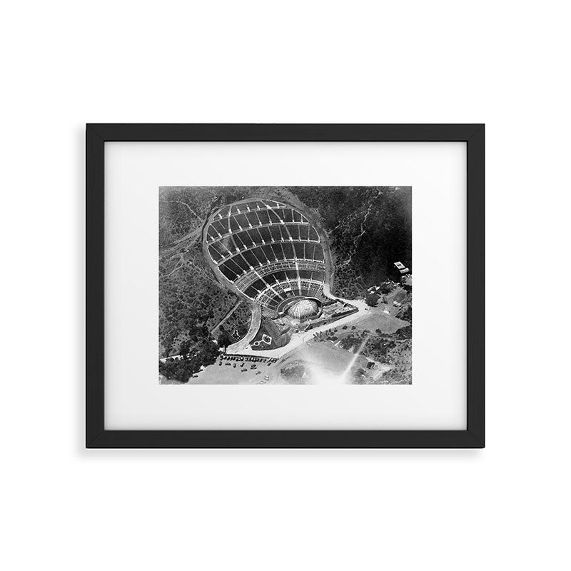 Hollywood Bowl aerial vintage, Los Angeles, California black and white photograph / photography Framed Art Print Gallery Image 4