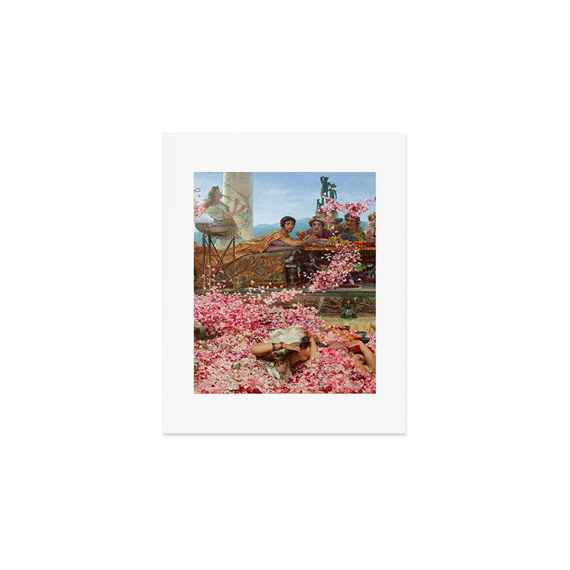 Lawrence Alma-Tadema's The Roses of Heliogabalus,  Roman Elagabalus with rose petals painting Art Print Gallery Image 1