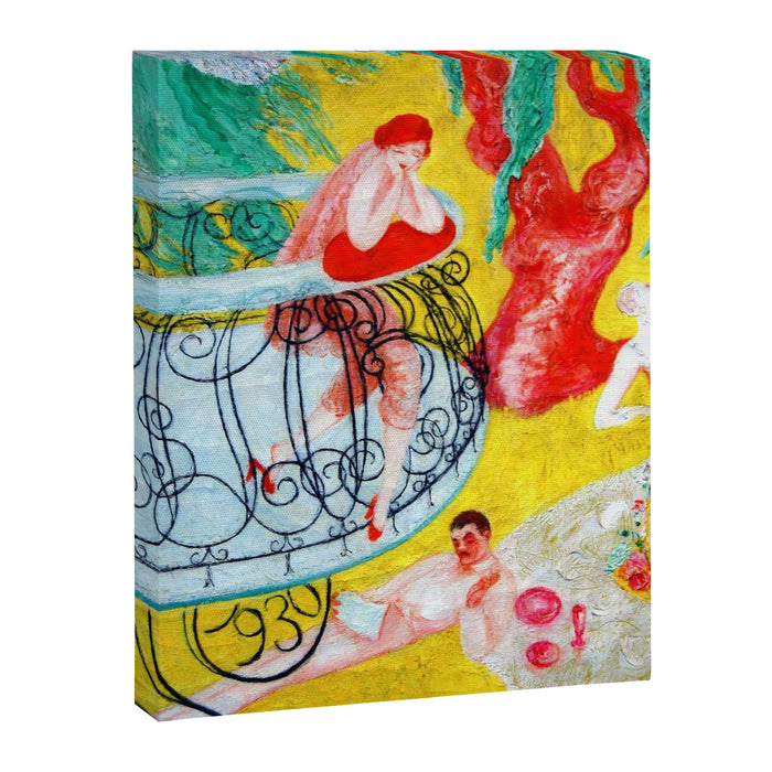 'Love Flight of a Pink Candy Heart' landscape painting by Florine Stettheimer Canvas Print Gallery Image 1