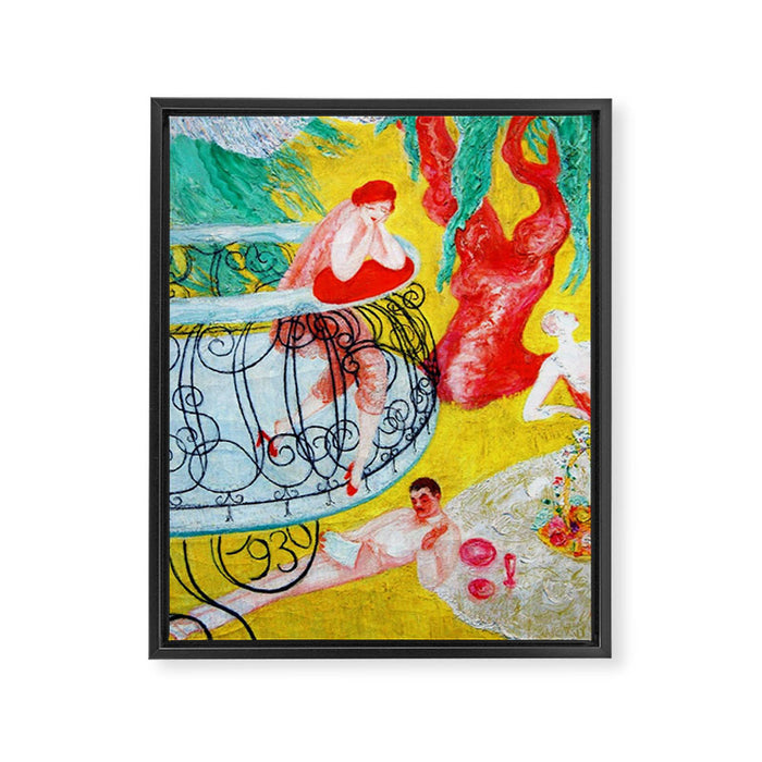 'Love Flight of a Pink Candy Heart' landscape painting by Florine Stettheimer Framed Canvas Print Gallery Image 1