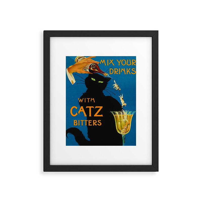 Mix Your Drinks with Catz (Cats) Bitters Aperitif Liquor Vintage Advertising Poster Framed Art Print Gallery Image 6