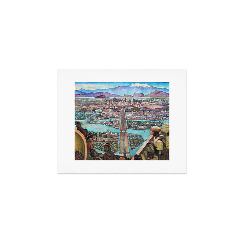 Mural of the Aztec city of Tenochtitlan by Diego Rivera Art Print Gallery Image 1
