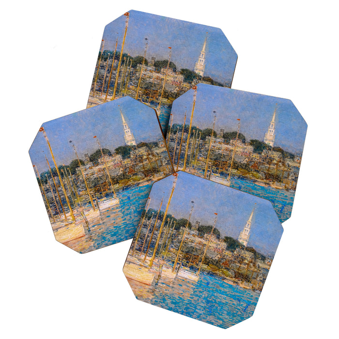 Newport Harbor, Newport, Rhode Island - Cat Boats by Frederick Childe Hassam Coaster Gallery Image 1