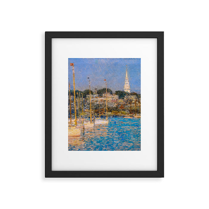Newport Harbor, Newport, Rhode Island - Cat Boats by Frederick Childe Hassam Framed Art Print Gallery Image 1