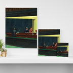 NIGHTHAWKS downtown diner late at night iconic cityscape oil on canvas painting by Edward Hopper Canvas Print Gallery Image 3