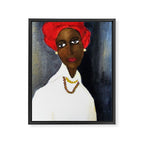 Rare African American Portrait of Aicha Goblet in a Red Hat by Amedeo Modigliani Framed Canvas Print Gallery Image 8