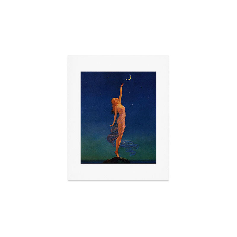 Reaching for the moon female portrait painting by Edward Mason Eggleston Art Print Gallery Image 1