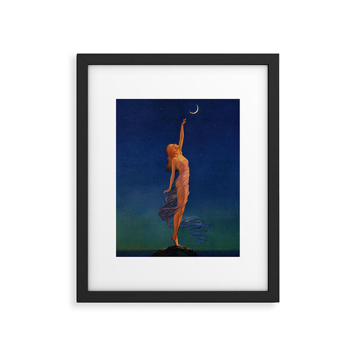 Reaching for the moon female portrait painting by Edward Mason Eggleston Framed Art Print Gallery Image 1
