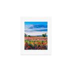 Red poppy field floral blossom landscape color photograph Art Print Gallery Image 1