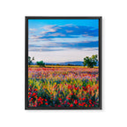 Red poppy field floral blossom landscape color photograph Framed Canvas Print Gallery Image 6