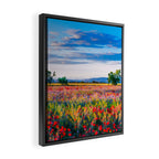 Red poppy field floral blossom landscape color photograph Framed Canvas Print Gallery Image 2