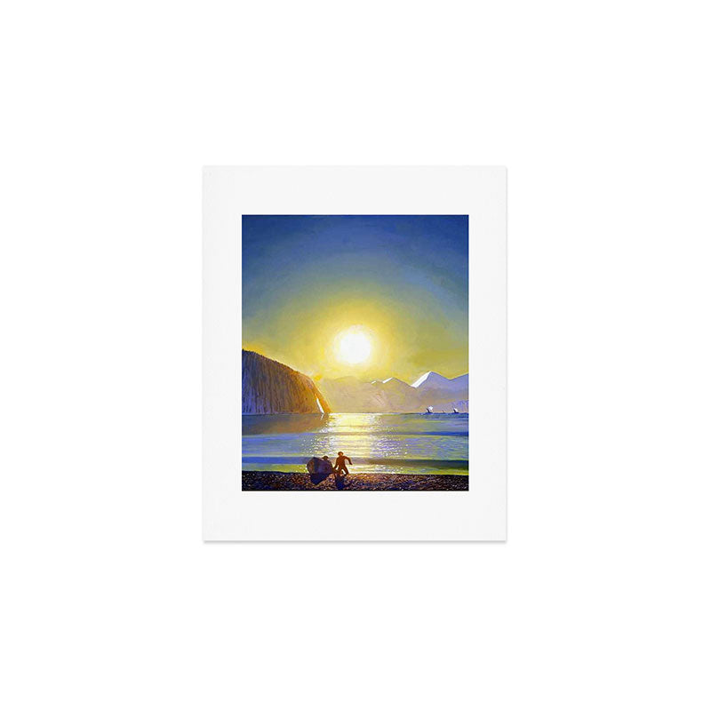 Resurrection Bay, Alaska, Midnight Sun Mountain landscape by Rockwell Kent Art Print Gallery Image 1