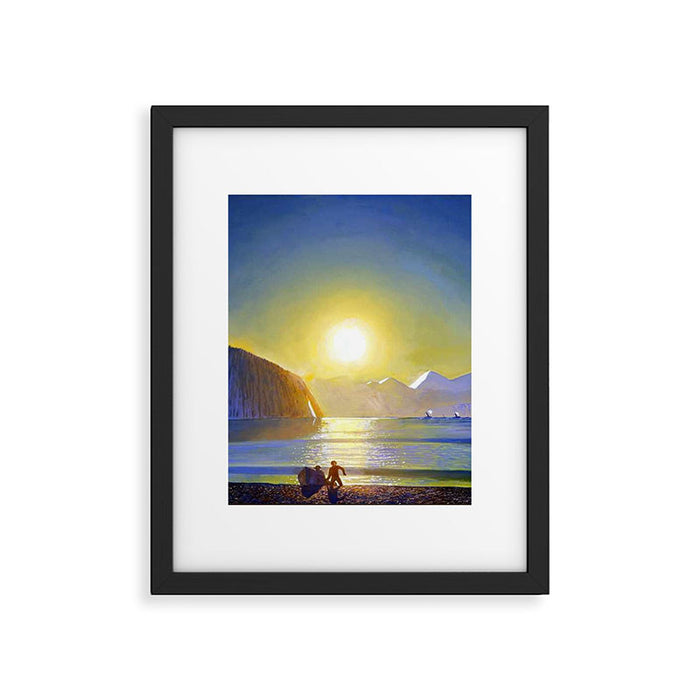 Resurrection Bay, Alaska, Midnight Sun Mountain landscape by Rockwell Kent Framed Art Print Gallery Image 1