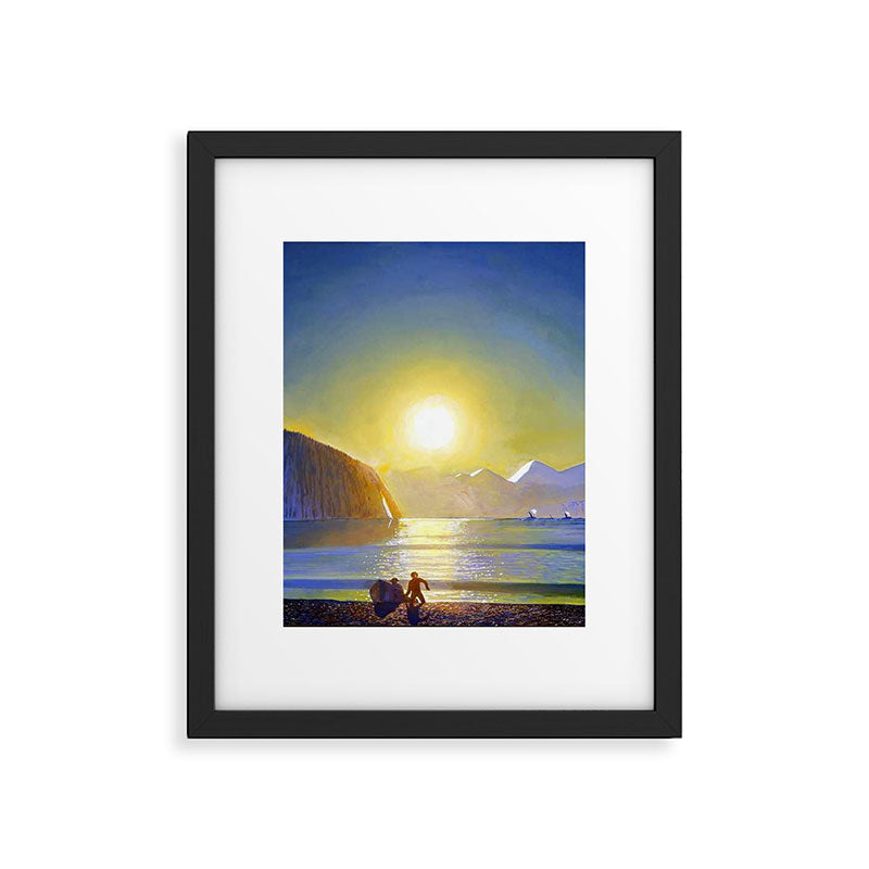 Resurrection Bay, Alaska, Midnight Sun Mountain landscape by Rockwell Kent Framed Art Print Gallery Image 5